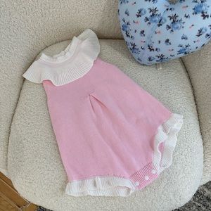 Shein girls sweater romper 90 pink white